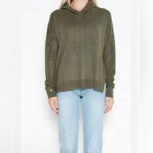 Stitches and Stripes by Evereve Hoodie Sweater
Army Green Woman's size Med NWT